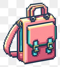 PNG Bag pixel technology creativity briefcase.