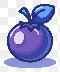 PNG Blueberry inspired by the Y2K era purple fruit plant.