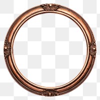 PNG Copper circle frame vintage jewelry locket photo.