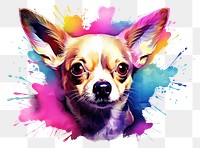 PNG Dog colored chihuahua painting.