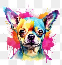 PNG Dog colored chihuahua painting.