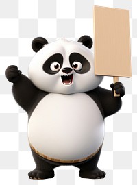 PNG Angry panda holding board mammal animal bear.