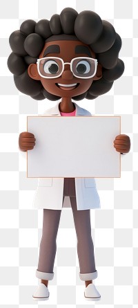 PNG Happy docter holding board standing person face.