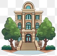 PNG Cartoon of University architecture building house.