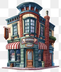 PNG Cartoon of Barber shop architecture building window.