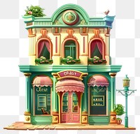 PNG Cartoon of Beauty salon architecture building house.