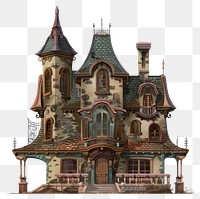 PNG Cartoon of Haunted house architecture building white background