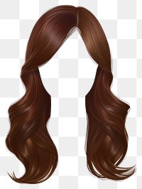 PNG Brown hair style adult wig white background.