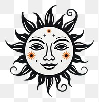 PNG Sun logo tattoo representation.
