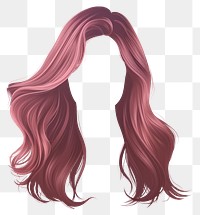 PNG Pink brown hair stlye adult wig art.