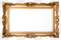 PNG Art deco frame vintage rectangle mirror white background.
