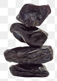 PNG A stack of pitted prunes white background sculpture zen-like.