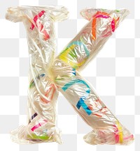 PNG Plastic bag alphabet K confectionery candy white background.