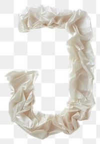 PNG Plastic bag alphabet J white crumpled textile.