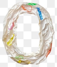 PNG Plastic bag alphabet O white background crumpled dishware.