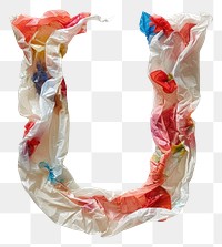 PNG Plastic bag alphabet U creativity jewelry textile.