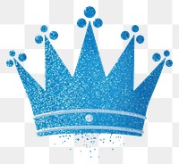PNG Blue crown icon white background accessories splattered.