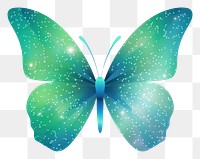 PNG Blue green gradient butterfly icon insect petal white background.