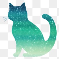PNG Blue green gradient cat icon animal mammal pet