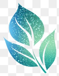 PNG Blue green gradient plant icon leaf logo art.