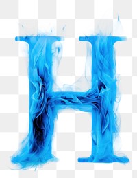 PNG Blue flame letter H burning font text.