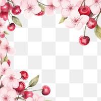 PNG  Cherry border watercolor backgrounds blossom flower