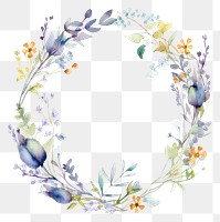 PNG Midsummer frame watercolor pattern flower wreath