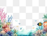 PNG Sea life border watercolor backgrounds outdoors aquarium.