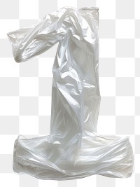 PNG Plastic bag number 1 white white background crumpled.
