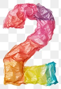 PNG Plastic bag number 2 white background creativity crumpled.