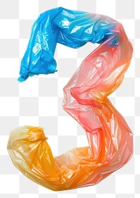 PNG Plastic bag number 3 white background creativity yellow.
