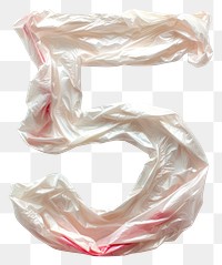PNG Letter number 5 plastic bag white background.