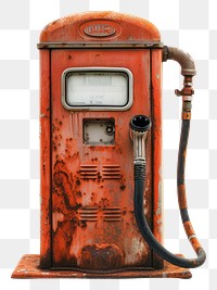 PNG Retro fuel pump white background technology telephone.