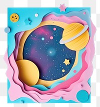 PNG Galaxy square border space art painting.