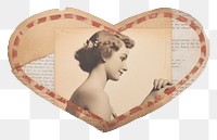PNG Tape stuck on heart shape adult paper white background.