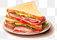 PNG Sandwich bread lunch plate.
