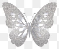 PNG Glitter silver butterfly icon white background celebration accessories.