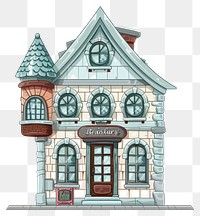 PNG Cartoon of pharmacy architecture building white background.