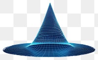 PNG  Glowing wireframe of cone futuristic night line.