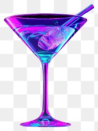 PNG Neon cocktail martini drink glass