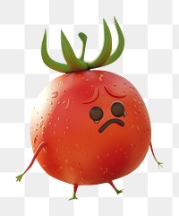 PNG Tomato character cry plant fruit outdoors.