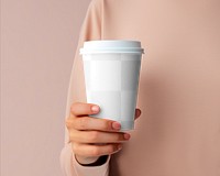 Disposable paper coffee cup png mockup, transparent design