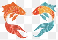 PNG Goldfish animal white background togetherness.