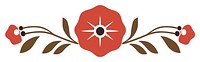 PNG  Poppy divider ornament pattern flower petal.