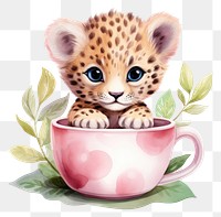PNG Cheetah mammal cup mug.