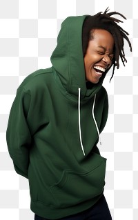 PNG Africa teenage woman laugh hood sweatshirt portrait.