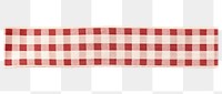 PNG Gingham pattern adhesive strip tablecloth red white background.