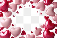 PNG Pink and red hearts backgrounds balloon petal.