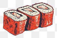PNG Sushi red container cartoon.