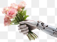 PNG 3d florist robot hand flower plant petal.